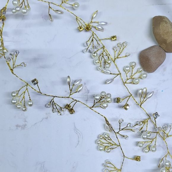 Handmade hair vine wedding accessory silver or gold wire - Picture 9 of 10